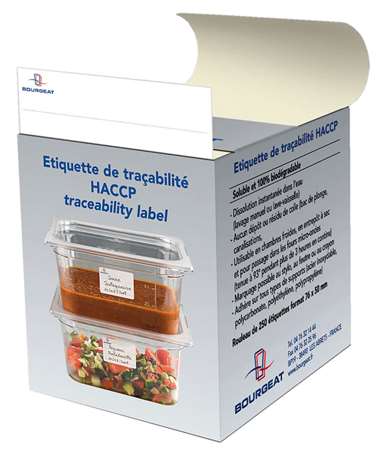 ETIQUETTE IDENTIFICATION HACCP L71mm x l51mm x BOITE DE 250