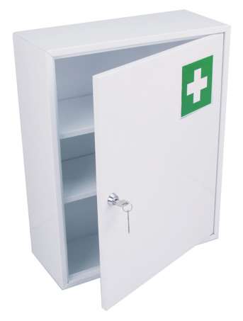 ARMOIRE PHARMACIE 1 PORTE ACIER POUDRE EPOXY BLANCHE