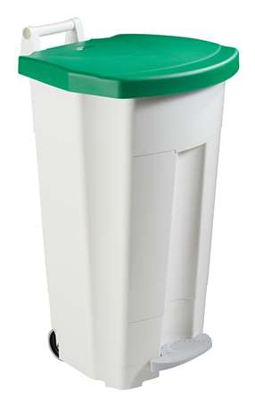 POUBELLE MOBILE A PEDALE PLASTIQUE VERT 90L Boogy