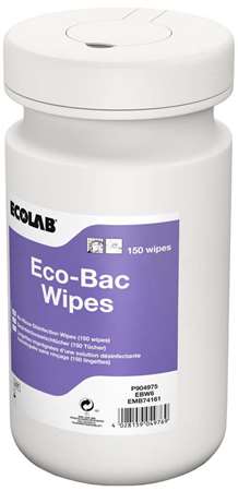 ECOLAB ECO-BAC WIPES LINGETTE DESINFECTANTE 6 boites de 150