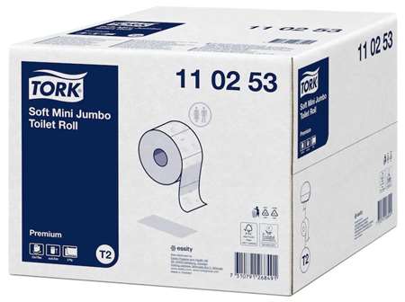 TORK PAPIER TOILETTE 'T2' MINI JUMBO PREMIUM 2F EU 170m x 12