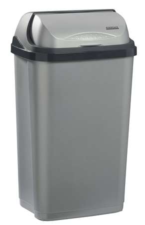 POUBELLE A CLAPET COULISSANT GRIS CLAIR/FONCE 50L Oktop