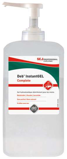 DEB INSTANT GEL COMPLETE HYDROALCOOLIQUE Flacon pompe 1L x 6