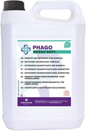 PHAGO'SOFT DETERGENT DESINFECT TOUTES SURFACES ECOCERT 5L