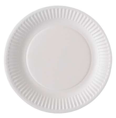 ASSIETTE CARTON PLATE BLANCHE BIODEGRADABLE D.230mm x 1000