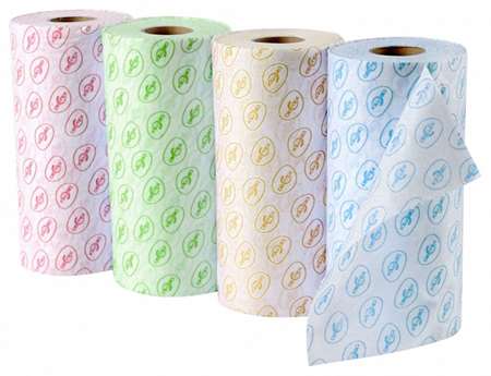 LAVETTES MICROFIBRE 'DISPOROLL' JAUNE EN ROULEAU DE 125cp x1