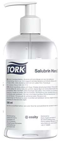 TORK GEL DESINFECTANT MAINS SALUBRIN Flacon pompe 500ml x 8