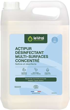 VRAI ACTIPUR DESINFECTANT MULTI-SURFACE CONCENTRE ECOCERT 5L