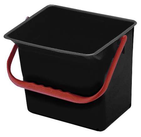 SEAU CARRE CHARIOT 6L POLYPROPYLENE NOIR A ANSE ROUGE BIG