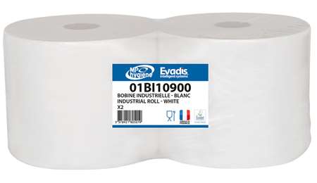 BOBINE OUATE EVADIS 2F 19.4x30cm BLANC ECO EU 1000cp x 2