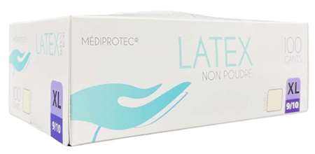 GANT LATEX NON POUDRE BOITE DE 100 TAILLE XL (9/10)
