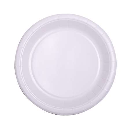 ASSIETTE CARTON PLATE BLANCHE BIODEGRADABLE D.180mm x 1000