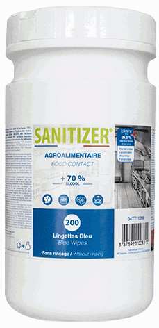 SANITIZER LINGETTES AGRO BLEU DESINFECTANTE SR BOITE DE 200