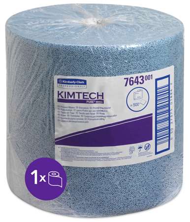 BOBINE KIMTECH 38x34cm ESSUYEUR PROCESS BUDGET BLEU 500cp x1