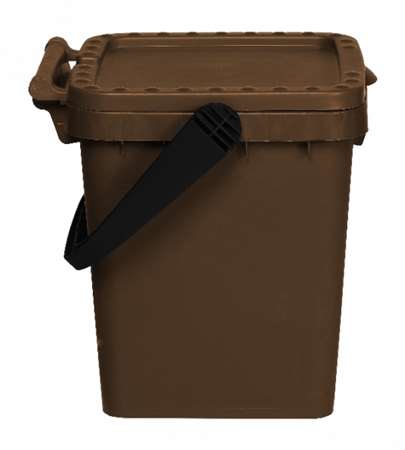 BIO-SEAU 20L POUR BIODECHETS MARRON 70% MATIERE RECYCLEE