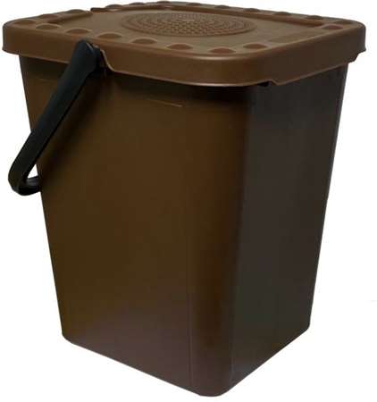 BIO-SEAU 10L POUR BIODECHETS MARRON 70% MATIERE RECYCLEE