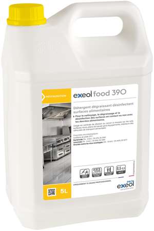 EXEOL FOOD 390 DETERGENT DEGRAISSANT DESINFECTANT SURFACE 5L