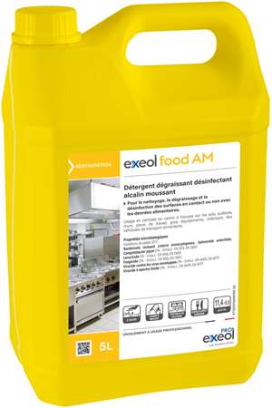 EXEOL FOOD AM DETERGENT DEGRAISSANT DESINFECTANT ALCALIN 5L