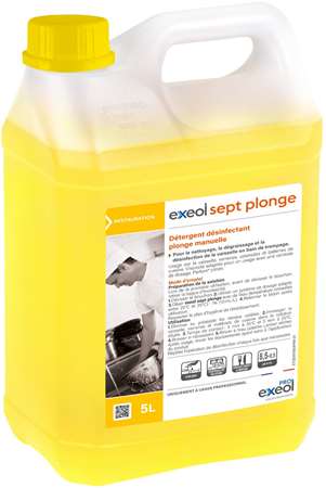 EXEOL SEPT PLONGE MANUELLE DETERGENT DESINFECTANT 5L