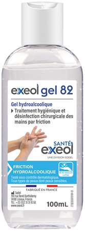 EXEOL GEL 82 GEL HYDROALCOOLIQUE Flacon poche 100ml x 24