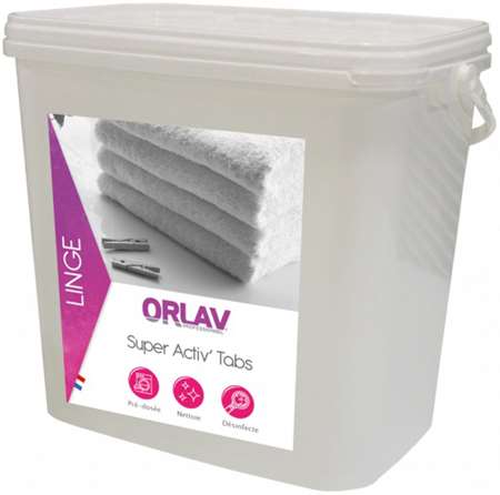 ORLAV 0291 SUPER ACTIV'TABS LINGE DESINFECTANTE SEAU 3.125kg