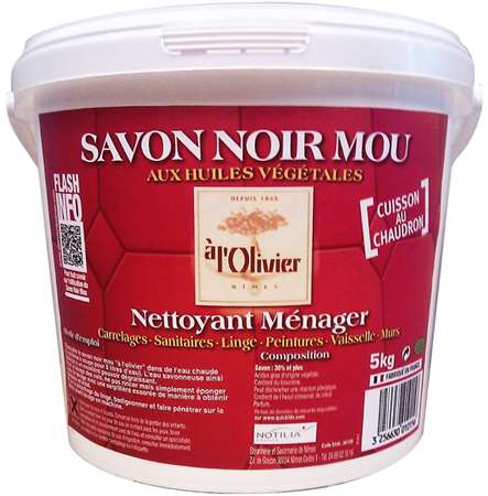 SAVON NOIR MOU AUX HUILES VEGETALES L'Olivier 5kg