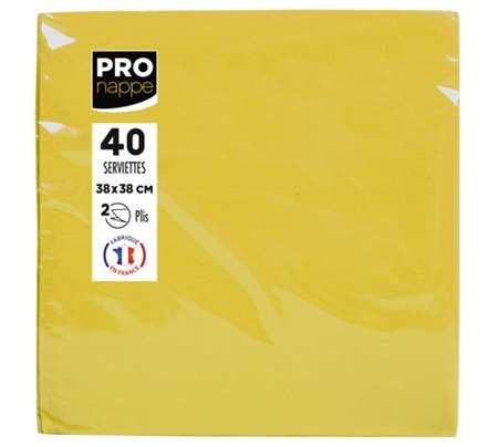 SERVIETTE 38x38 OUATE MICRO-GAUFREE 2F JAUNE FSC x 1200