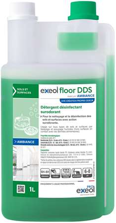 EXEOL FLOOR DDS DETERGENT DESINFECTANT AMBIANCE 1L x 6