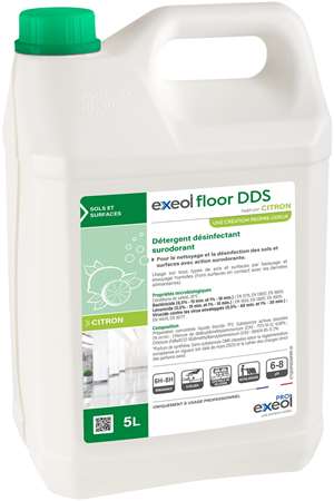 EXEOL FLOOR DDS DETERGENT DESINFECTANT CITRON VERT 5L