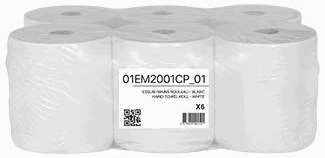 EMR PURE OUATE EVADIS 2F L19.4cm BLANC ECO EU 150m x 6rlx