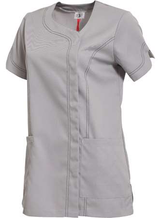 BLOUSE FEMME MC NATACHA GRIS ACIER/NOIR CLY/PES T4 (50/52)