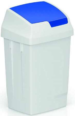 POUBELLE COUVERCLE BASCULANT PLASTIQUE BLEU 25L Atlaxflip