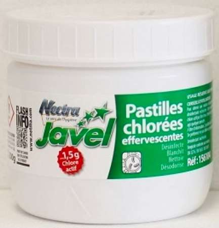 PASTILLES CHLOREES (1 POT = 150 comprimés) POT 500g x 12