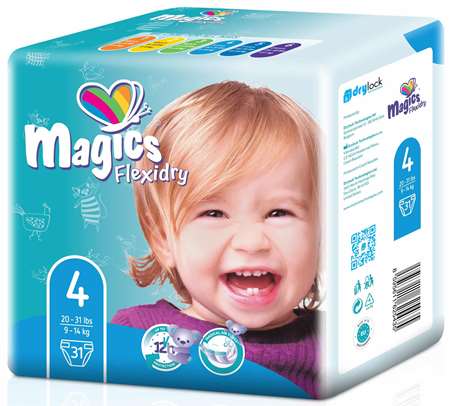 COUCHE MAGICS FLEXIDRY MAXI (Taille 4) 6 paquets de 31