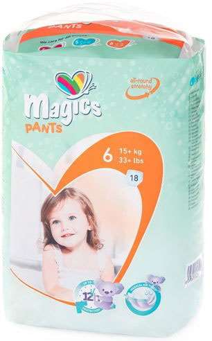 COUCHE CULOTTE MAGICS PANTS XL (Taille 6) 4 paquet de 18