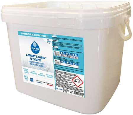CLEAN SURF LINGE'TABS HYDRO DESINFECTANTE x 100 (SEAU 4kg)