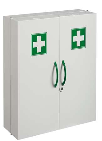 ARMOIRE PHARMACIE 2 PORTES ACIER POUDRE BLANCHE Clinix