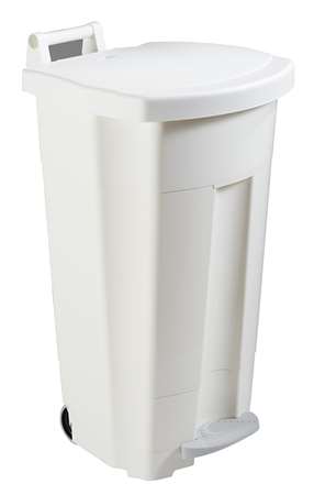 POUBELLE MOBILE A PEDALE PLASTIQUE BLANC 90L Boogy