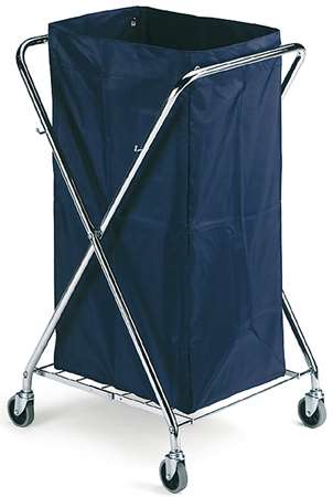 CHARIOT PORTE SAC PLIABLE CHROME + SAC TOILE PLASTIFIEE 150L