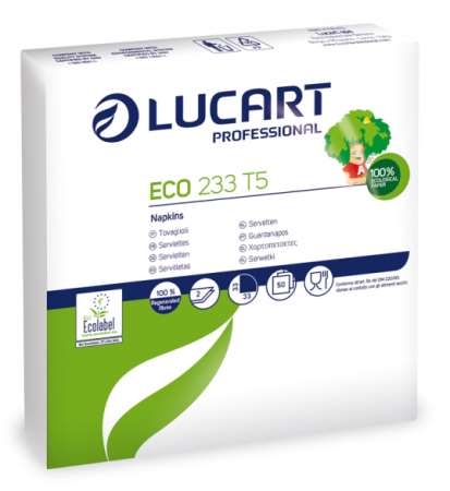 SERVIETTE ECOLUCART 233T5 OUATE 2F 33x33cm ECO EU x 2400