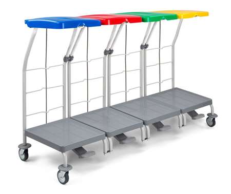 CHARIOT LINGE (70L) 4 SUPPORTS (+pedale) couv 4 couleurs