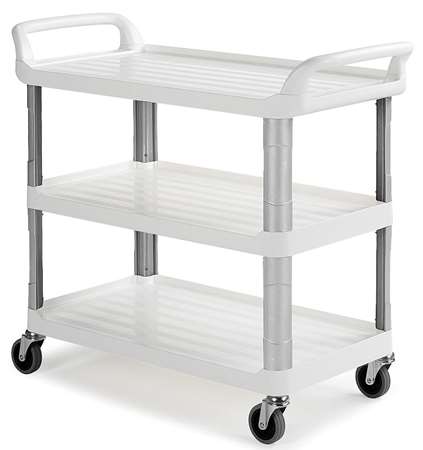 CHARIOT DE DESSERTE CUISINE PP SILVER BLANC 3 PLATEAUX