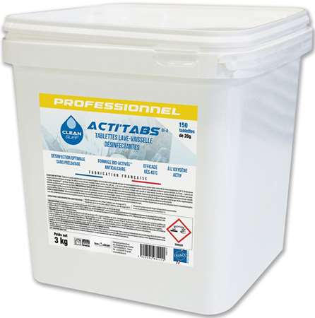 CLEAN SURF ACTI'TABS LV DESINFECTANTE x150 doses SEAU 3kg