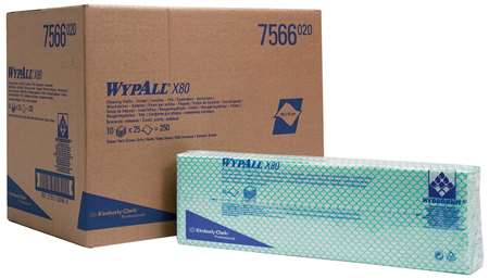 LAVETTES WYPALL X80 ENCHEVET 33x41cm 1F VERTE 25cp x 1