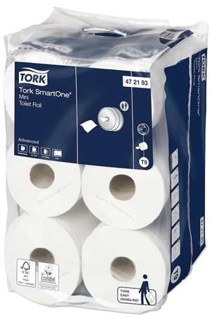 TORK PAPIER TOILETTE 'T9' MINI ADVANCED 2F ECO 620cp x 12rlx