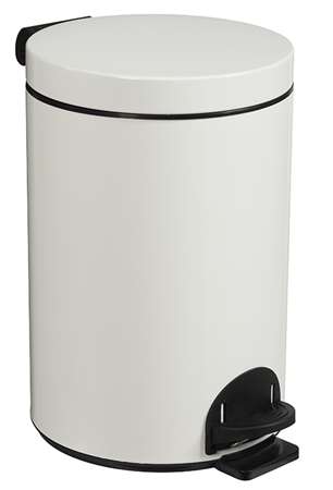 POUBELLE A PEDALE METAL BLANC 14L Sanelia