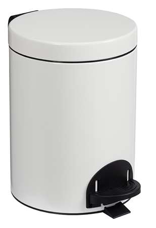 POUBELLE A PEDALE METAL BLANC 5L Sanelia