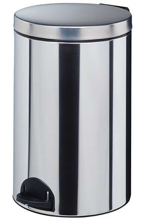 POUBELLE A PEDALE METAL INOX 20L seau antibactérien Sanelia