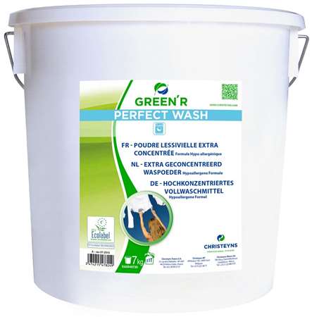 GREEN'R PERFECT WASH POUDRE LINGE ECOLABEL SEAU 7kg